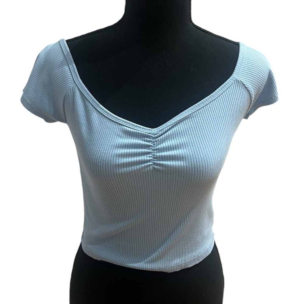 American Eagle Blue Cropped Tee